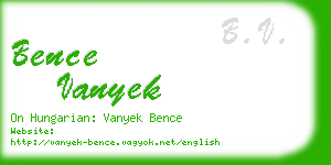 bence vanyek business card